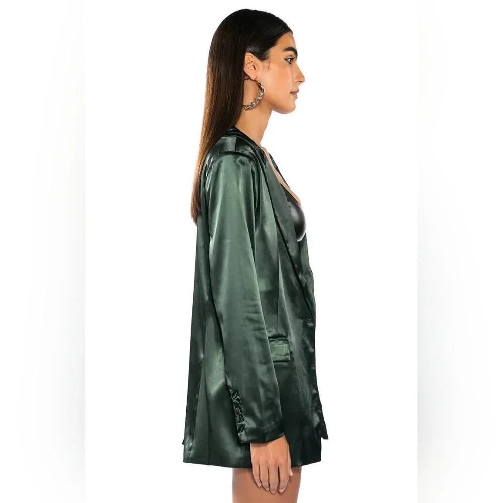 Akira Label - All The Right Moves Satin Blazer - Picture 5 of 9